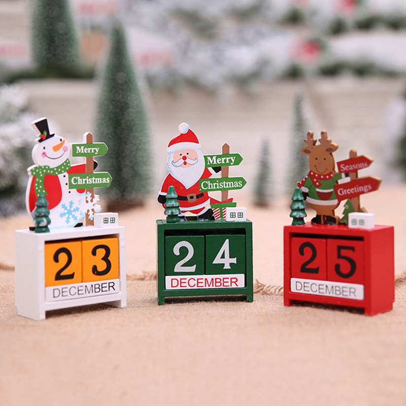 

New Year 2019 Merry Christmas Decorations For Home Christmas Mini Wooden Calendar Xmas Ornament Home Decoration Craft Gift Kerst