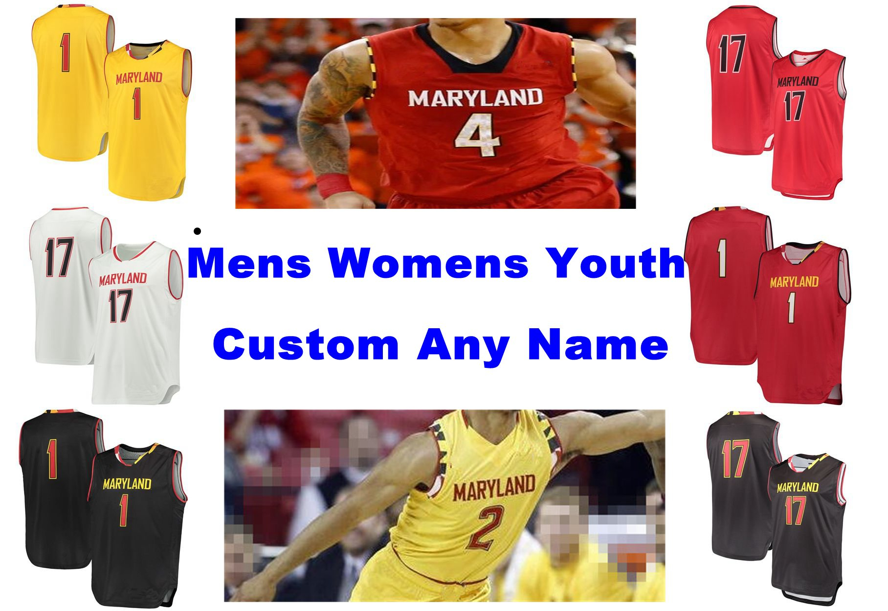

Maryland Terrapins Jerseys Will Clark Jersey Anthony Cowan Jr Hakim Hart Eric Ayala Ricky Lindo Jr New Basketball Jerseys Custom Stitched, Black
