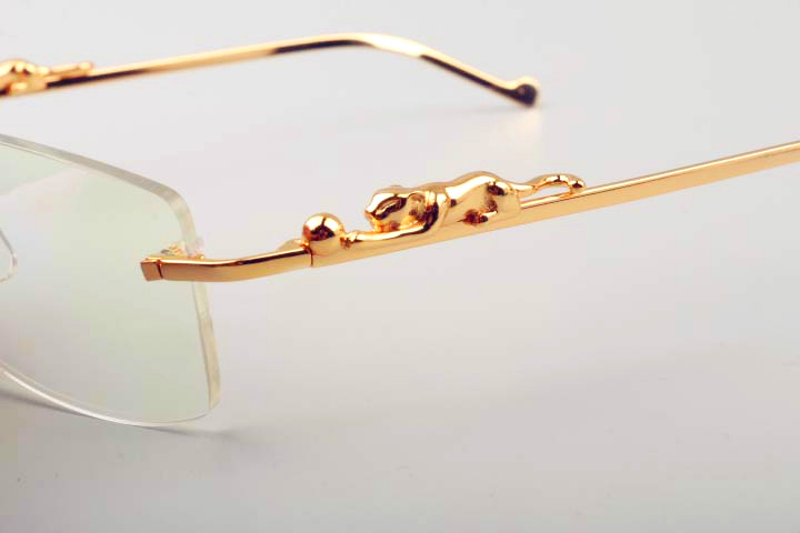 

New DHL Free Shipping Home Golden Luxury Leopard Metal Glasses Legs 6384080-B High Quality Square Glasses Frame Size 53 -22-140mm