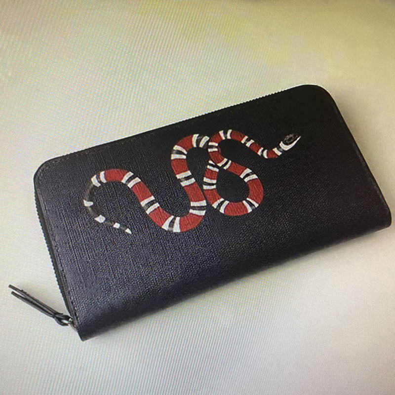 

Best Quality 451273 Men Animal Long Wallet Full Zip Faux Canvas Wallet Snake Tiger Bee Print Zippy Wallets Women Purses Zipper Card Holders, Tags with dust bag