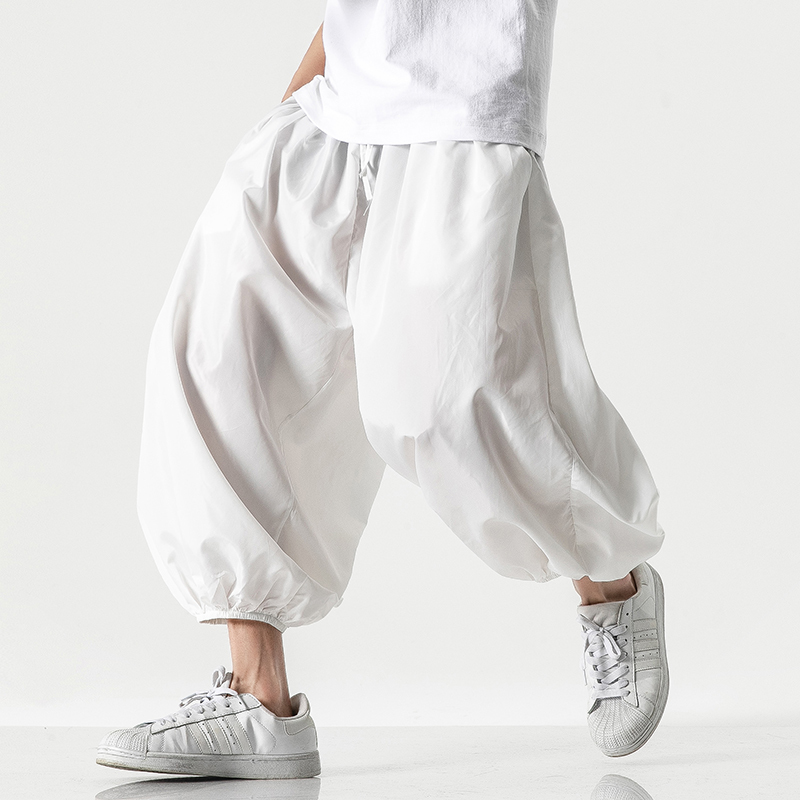 

Harem Pants Men's Fashion Solid Color Thin Casual Drawstring Trousers Men Streetwear Wild Loose Hip Hop Trousers Mens -5XL, Black