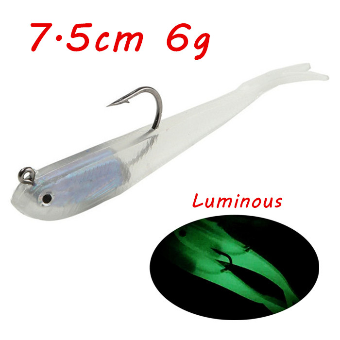 

1pc 7.5cm 6g Luminous Bionic Fish Silicone Soft Baits & Lures Jigs Hook Fishing Hooks Fishhooks Pesca Tackle Accessories B2_6