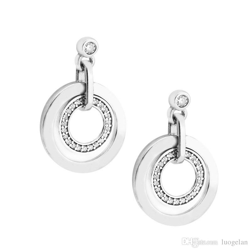 2018 Summer 925 Sterling Silver Circles Drop Earrings Original Fashion Charms European Style for women Jewelry Making-image-441830456