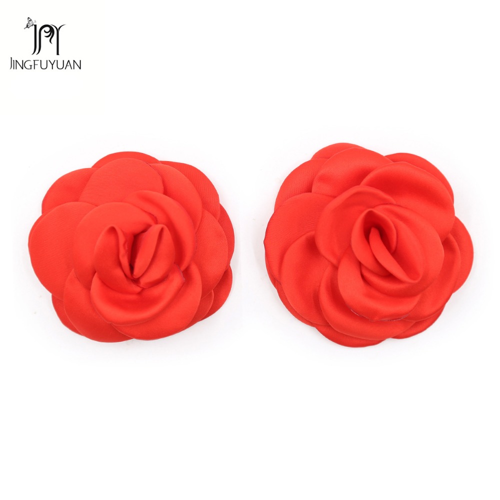 50 pairs RED Five Petals Floral SATIN Breast Nipple Cover Pasties disposable