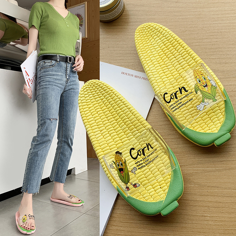 

Women Summer Slipper Cute Corn Casual Outdoor Non Slid Breathable Beach Sandals Ladies Female Shoes Seaside Holiday Sandals, Pink
