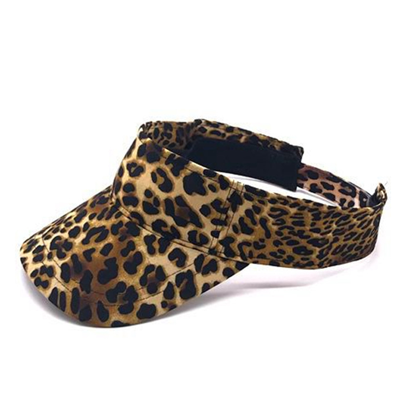 

Summer Transparent Brim Cotton Leopard Grain Visor Caps Outdoor Sunhat Top Air Cap Sun Protection Hat for Men Women, Yellow leopard grain