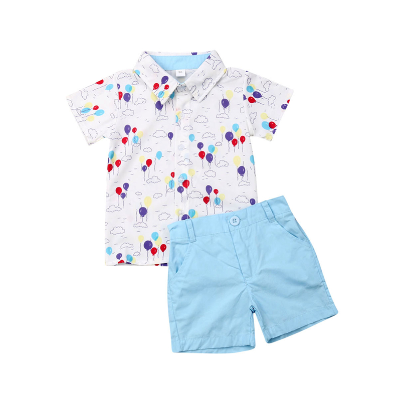 

Toddler Kids Baby Boy Gentleman Clothes Floral Shirt Tops Shorts Pants Outfit UK, As pic