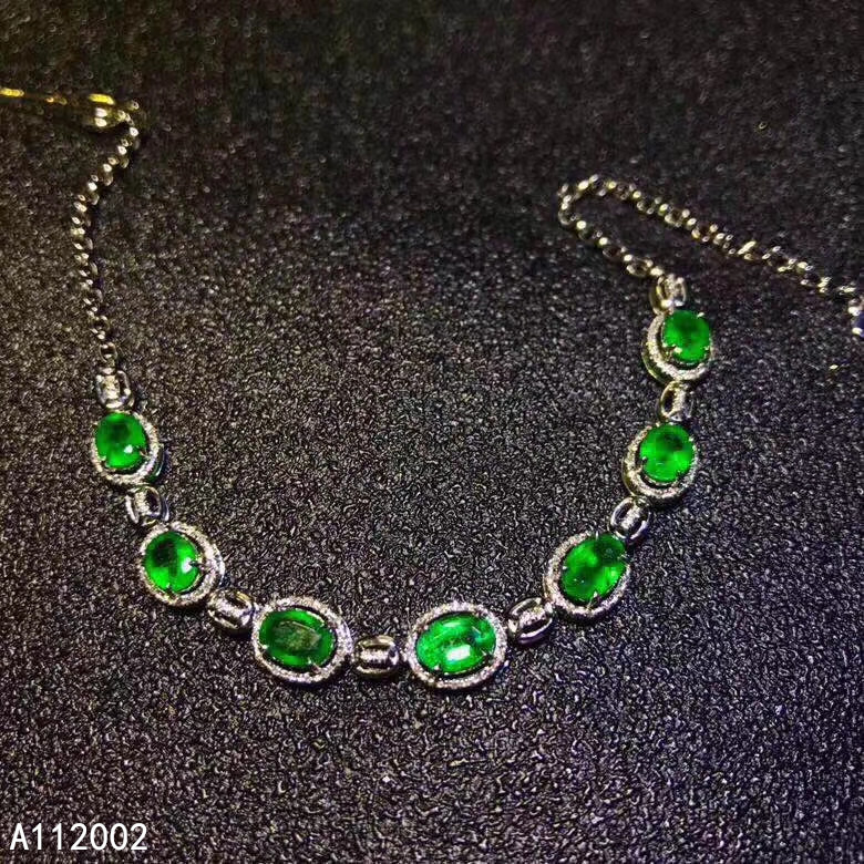 

Other Bracelets KJJEAXCMY Fine Jewelry Natural Emerald 925 Sterling Silver Women Gemstone Hand Bracelet Support Test Beautiful