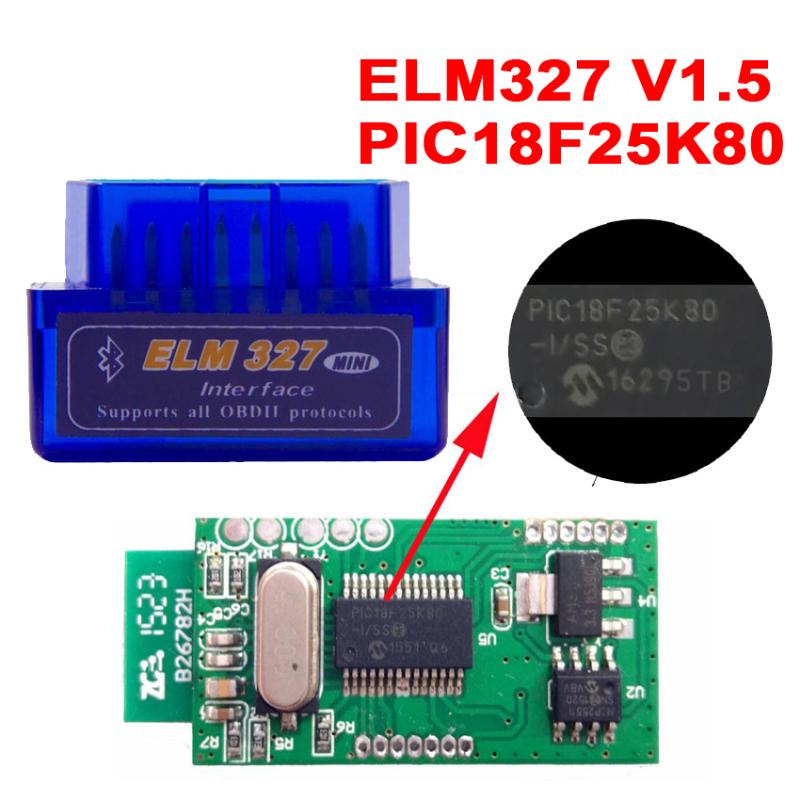 

Mini ELM327 Bluetooth V1.5 PIC18F25K80 OBD2 Car Diagnostic Tool ELM 327 v1.5 OBD2 For Android/Symbian OBDII Protocol 30Pcs