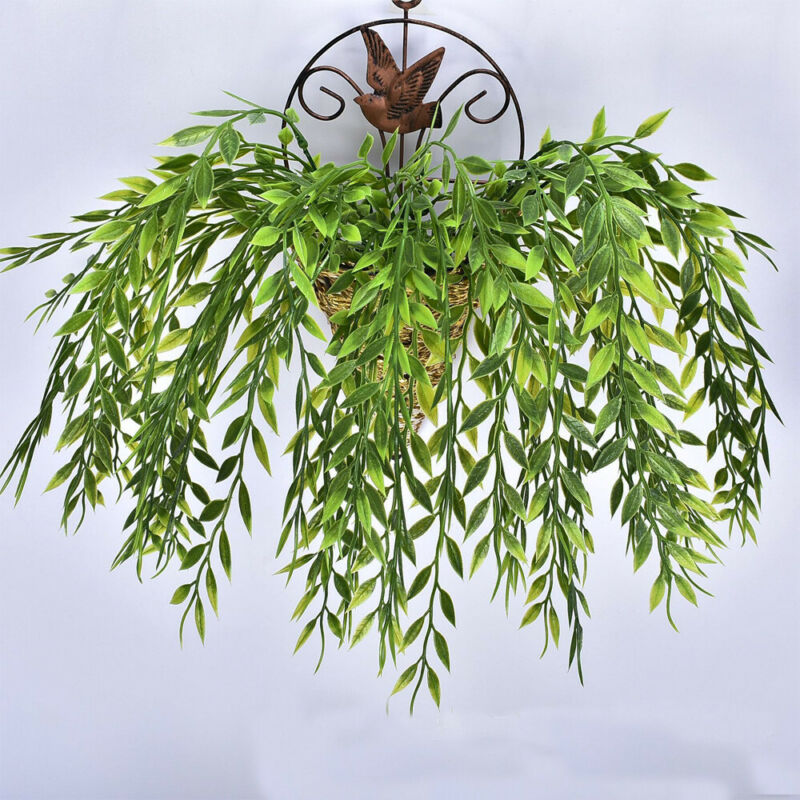 

2019 Newest Fashion Artificial Fake Plastic wicker Vine Hanging Garland Plant Hot Sale Wedding Decoration, Green