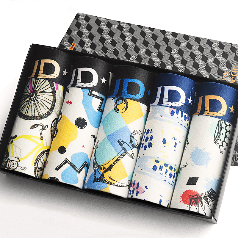 

5pcs/lot Mens Boxers Underwear Cotton Boxer Underpants Homme Boxershorts Calzoncillos Hombre Jockstrap Panties for Man U Convex, Beige