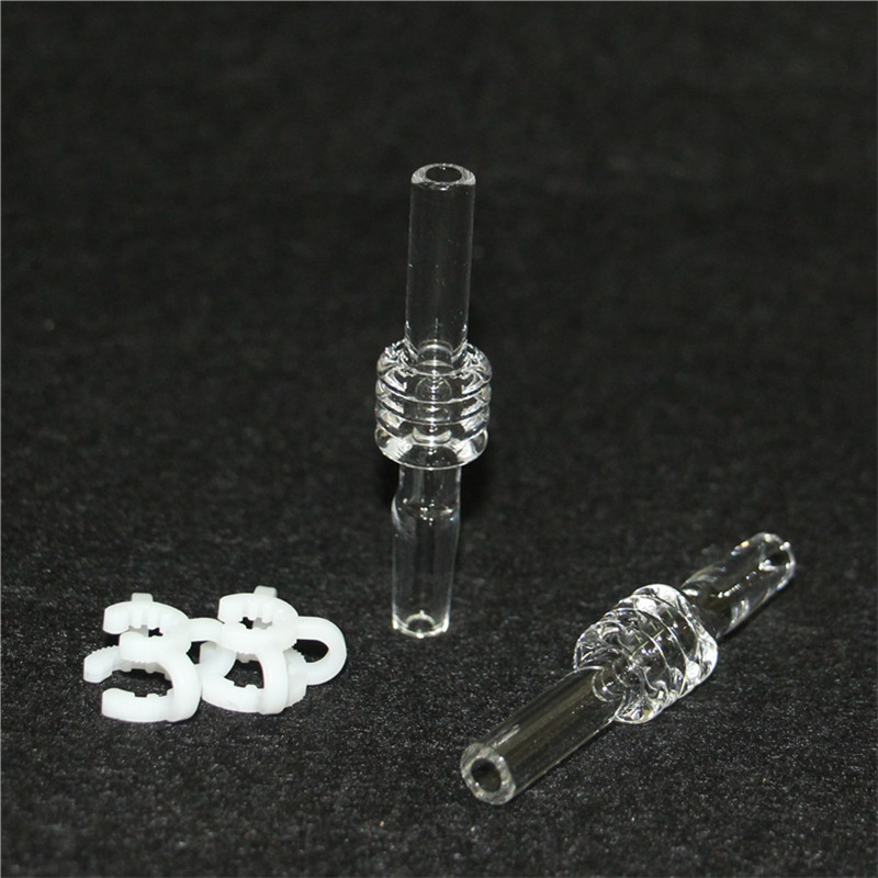 

smoking 10mm 14mm 18mm Quartz Tip With Keck Clips For Mini Nectar Collector Kits Quartzs Tips Nail Glass Water Bongs Pipes Dab Oil Rigs