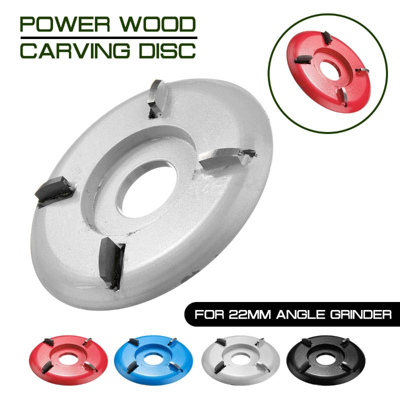 

90mm H22 Power Wood Carving Disc Milling Cutter For 22mm Angle Grinder Tool Four-tooth Arc Woodworking Turbo Plane Disc Grinder