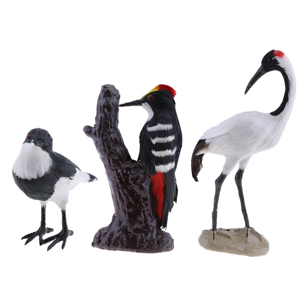 

3 style realistic shrike pecker bird figurine garden lawn home outdoor decor