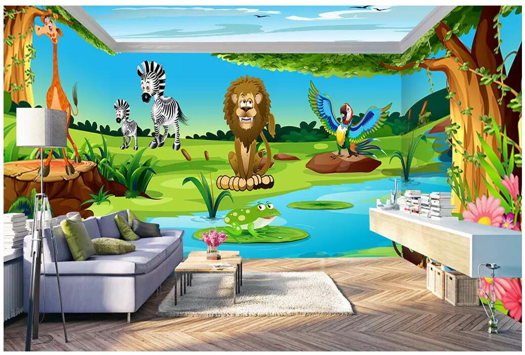 

3d room wallpaer custom mural photo Forest animal world full house background living room home decor 3d wall murals wallpaper for walls 3 d, Pictures show
