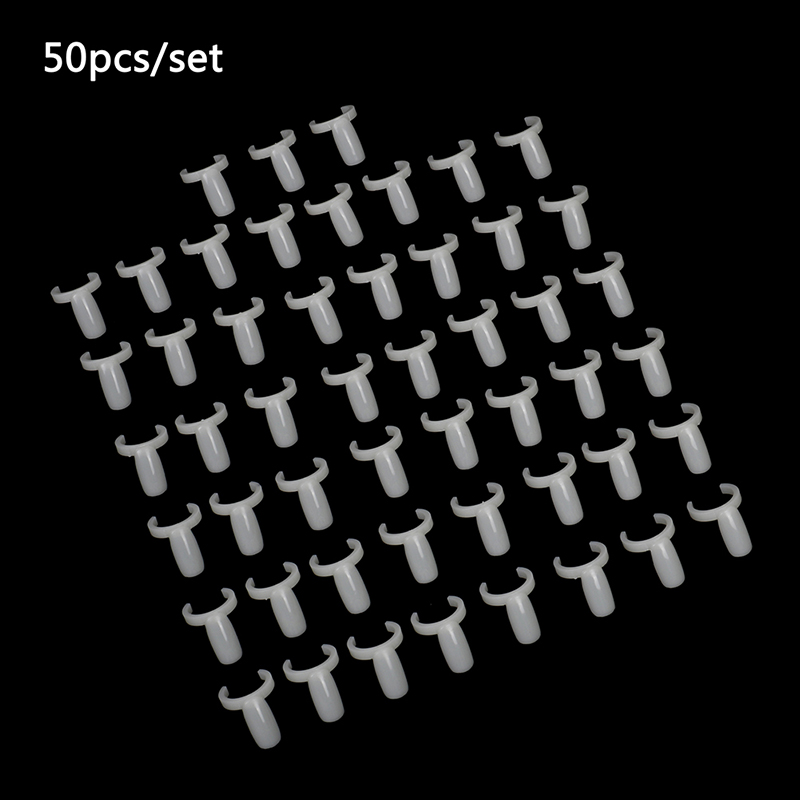 

50Pcs Ring Style Nail Tips OutTop Women Natural Color French False Nail Tips Artificial Fake Nails Art Plastic Manicure Tools, As pic