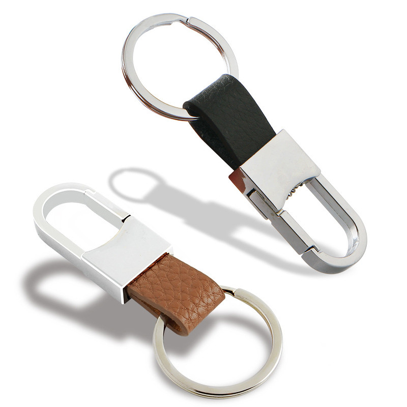 

2 Colors Car Keychain Metal Car-Styling Car Key Ring Cover Chain Keychain Leather for Men Fashion Accessories
