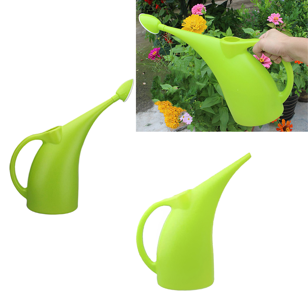 

2 pcs high capacity watering can plastic watering pot for plants houseplant patio plants hanging plants and outdoor gardens 2l+3l green