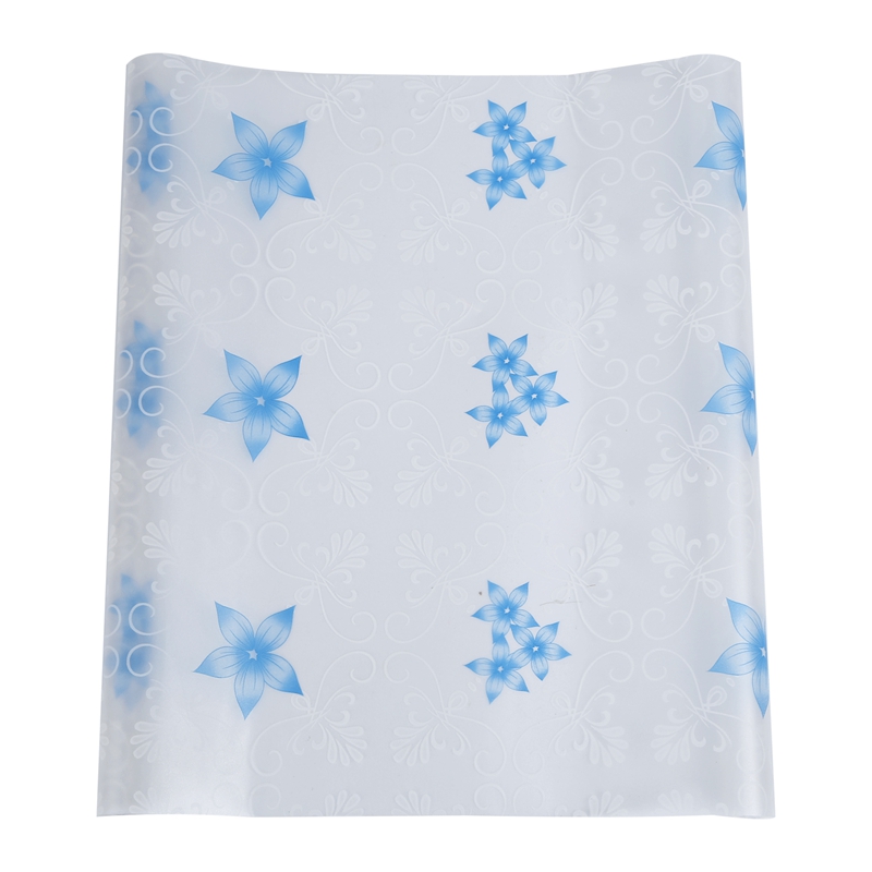 

Bedroom Bathroom Home Waterproof Glass Window Privacy Film Sticker PVC Frosted Small blue flowers grid
