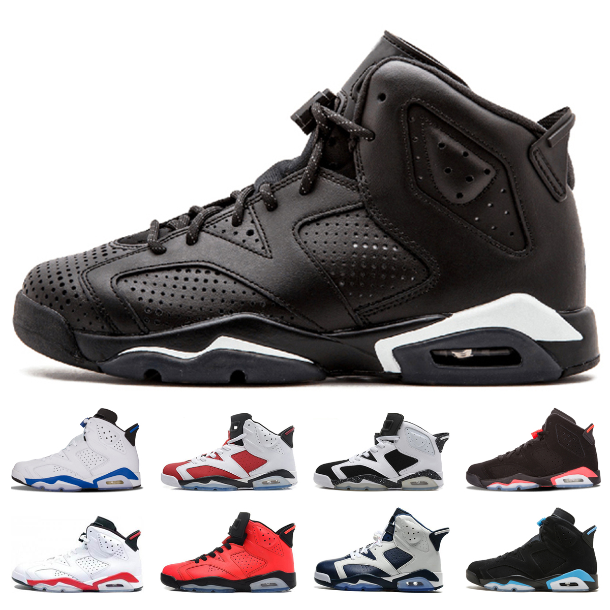 

6 Basketball Shoes for men 6s Black Cat Oreo UNC Angry bull Olympic Alternate Carmine Infrared mens sport sneaker trainer shoes