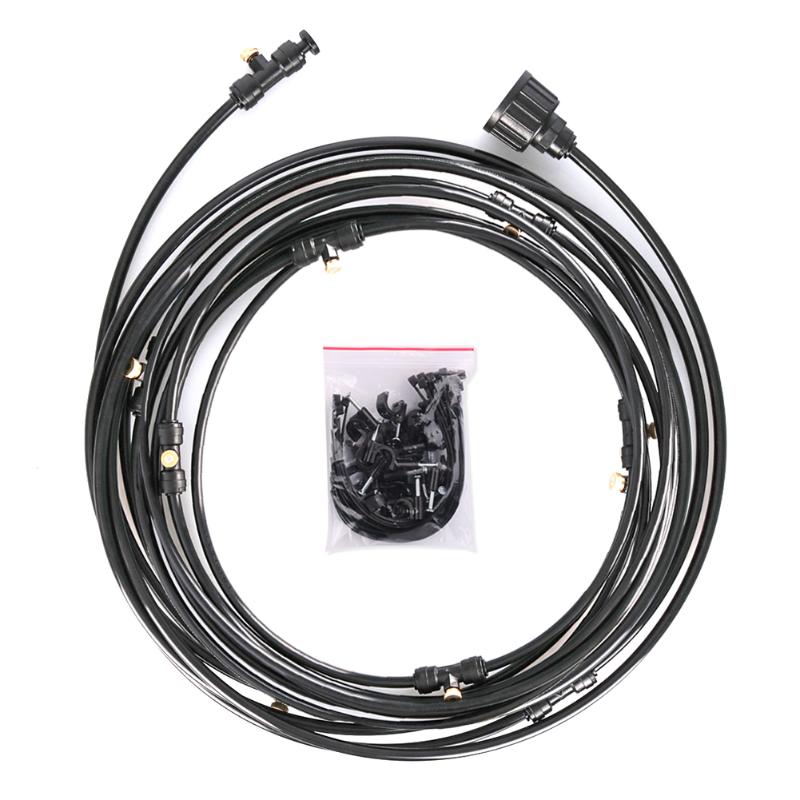 

Outdoor Misting Cooling System Kit For Greenhouse Garden Patio Waterring Irrigation Mister Line 6M-18M System Caliber Is 0.4mm