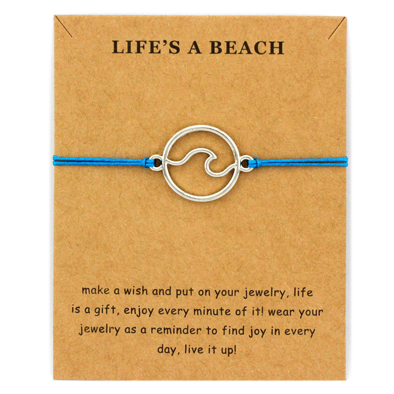 

New Fashion Summer Ocean Style Beach Sea Wave Spray Jewelry Make A Silver Gold Wave Charm Women Bracelets For Women