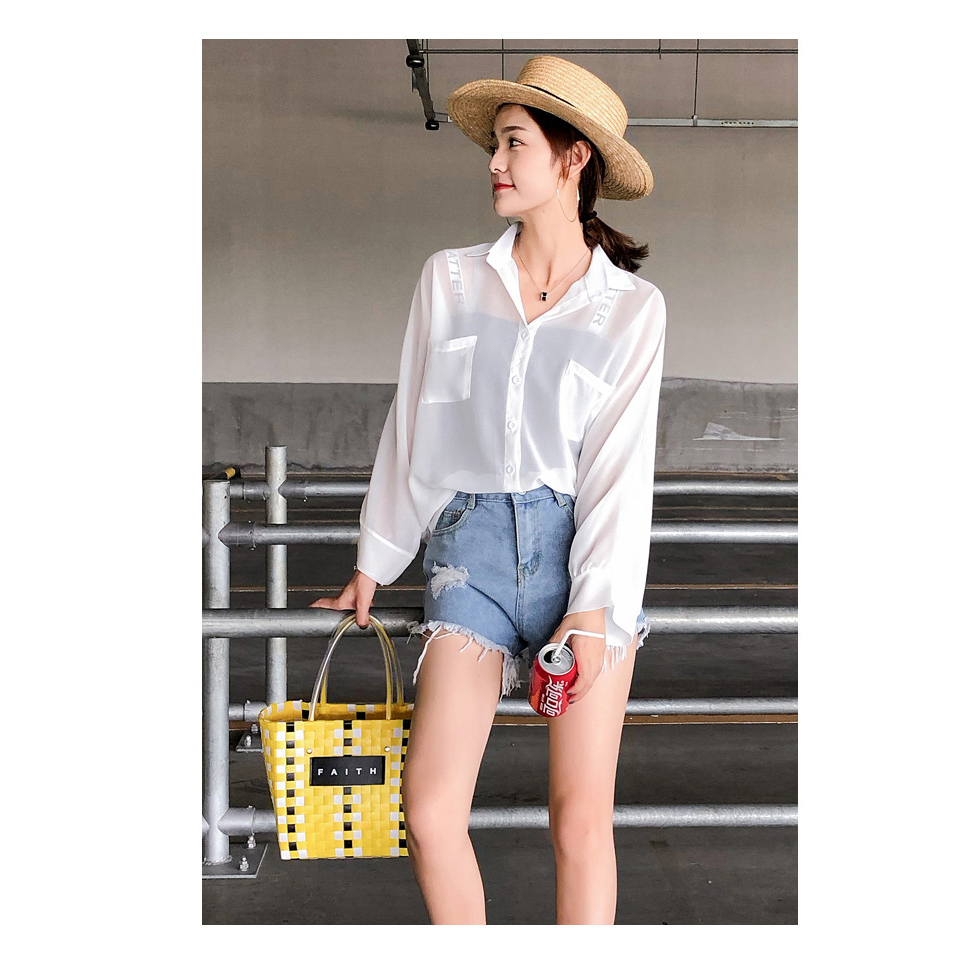 

Womens Designer Casual Sunscreen Clothing Long Sleeve Womens Mid-length Fashion Harajuku Style Loose Coat Shirt Casula Outer Blouse Hot Sale, White