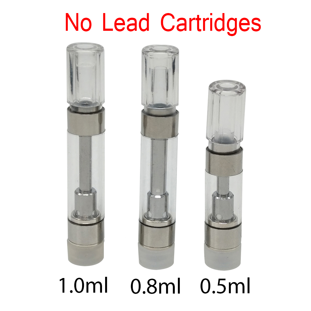 

M6T eCig Ceramic Coil Round Mouth Press Tip Extract Oil Vape Cartridges .5ml .8ml 1.0ml 2.0mm Holes Disposable Wickless Atomizer