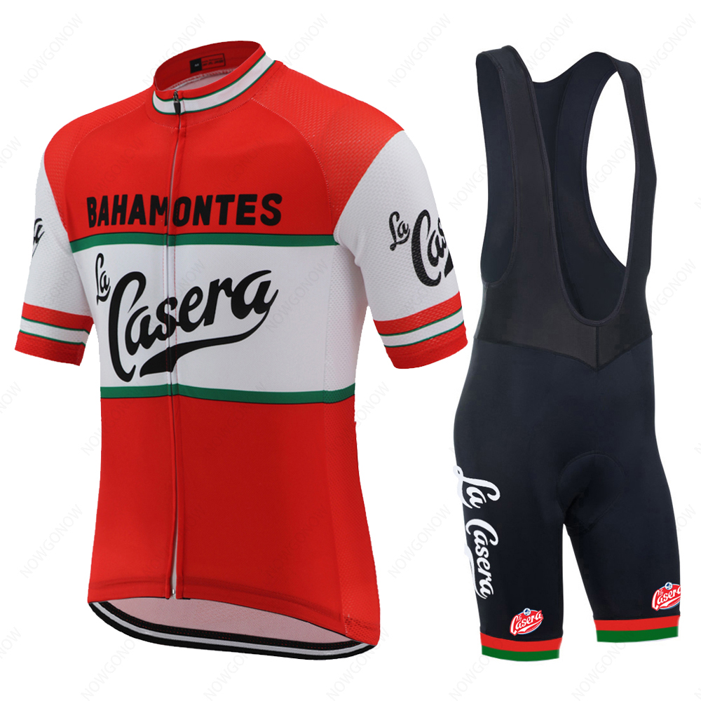 

Retro La Casera team men cycling jersey kit short sleeve road competition bike clothing mountain bike jersey maillot ciclismo hombre, Men jersey
