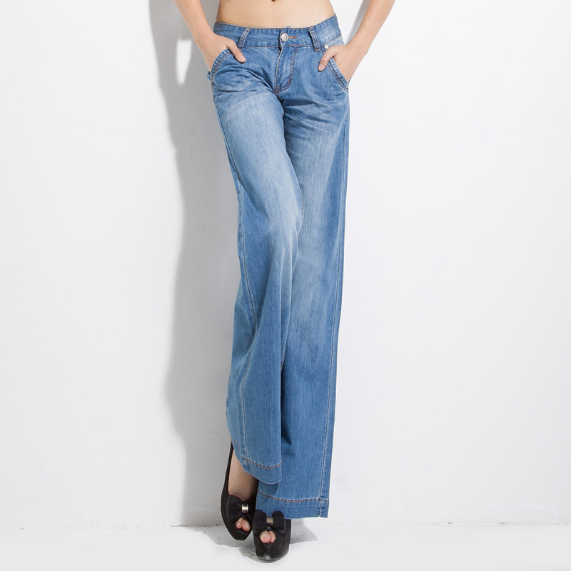 

2020 New Arrival Spring and autumn Jeans women pants plus size 34 loose fashion long Large bell-bottoms women's trousers jeans, Style 900