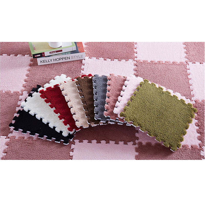 

10Pcs/1Set 30*30*1cm Shaggy Carpet Living room free splicing carpet home sofa blanket bedroom full bedside cushion play mats, Red