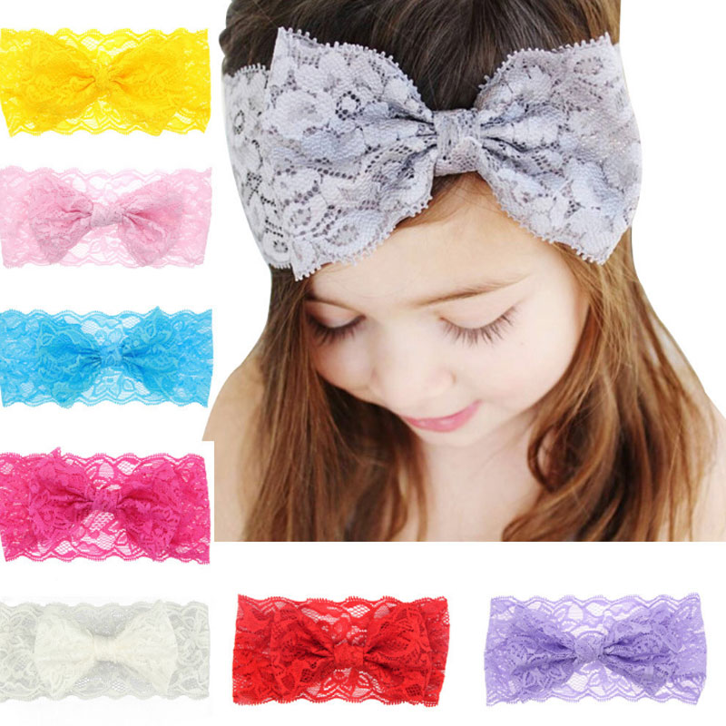 

Children Hair Accessories For Girls Baby Headbands Bow Lace Headband Baby Hair Accessories Kids Hair Bands Free Shipping, Mixed