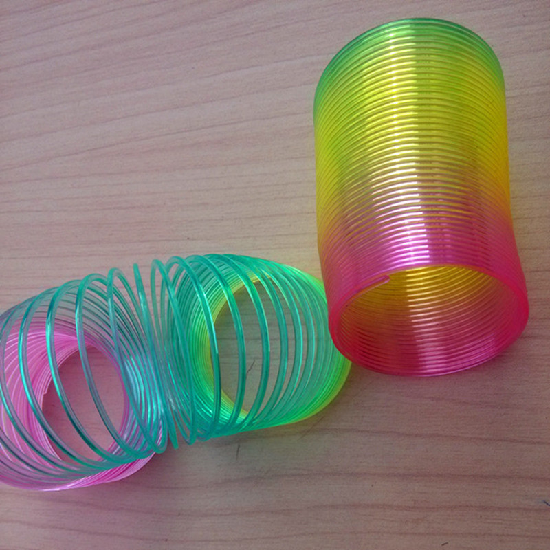 2 Pcs Cercle Arc en Ciel Pliant Plastique Spring Coil Jouets Magiques Mode