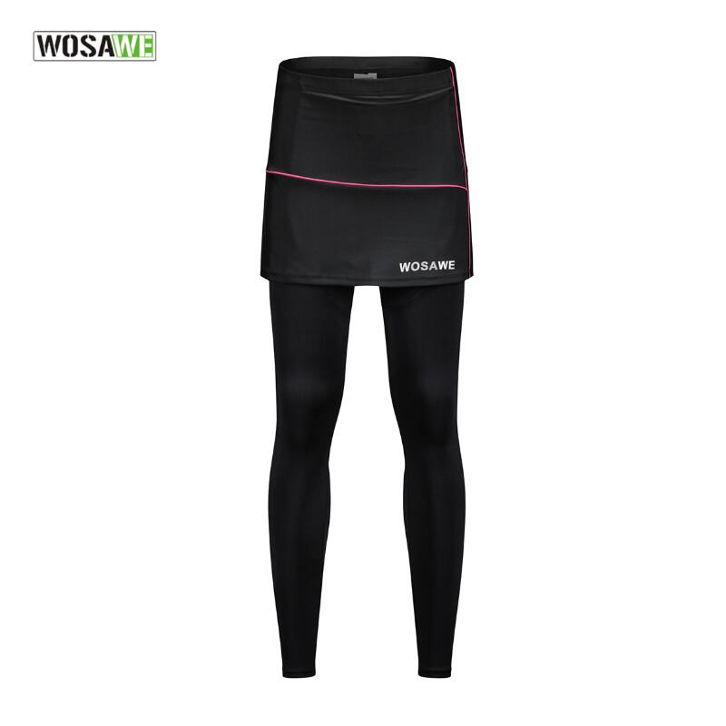 

WOSAWE Cycling pants Breathable Cooler Fabric Bike Clothing Cycling Pants Bicycle Woman Tights With Skirts spring autumn, Black shorts