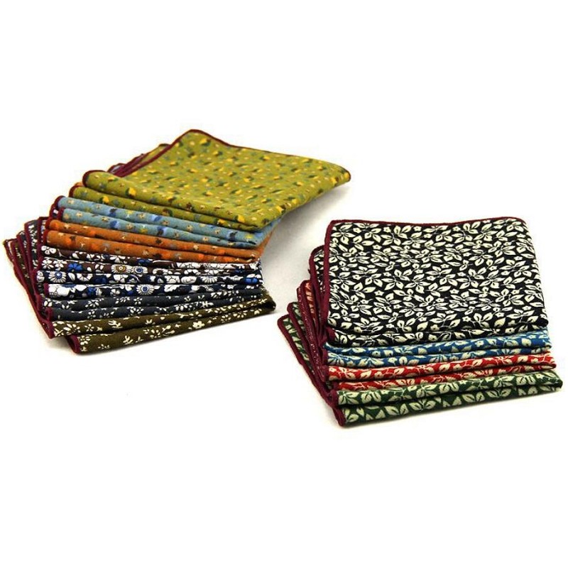 

fashion cotton handkerchiefs for men pocket square hanky little flower suit accessories hankie kerchief noserag 5pcs/lot