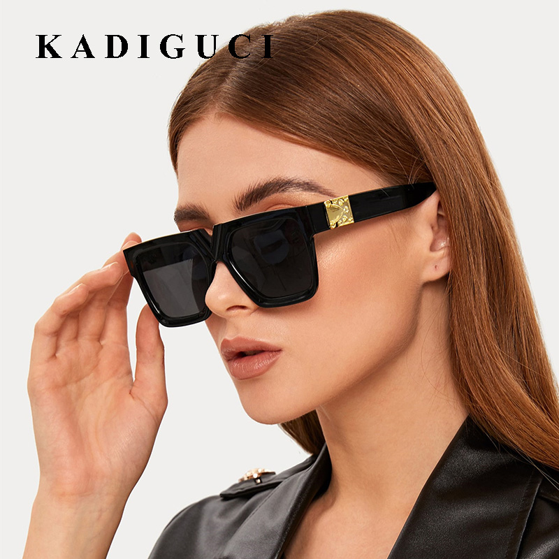 

KADIGUCI Fashion Glamour Sunglasses Men Women Brand Designer Oversized Personality Sun Glasses Square Stylish Shades K376, White;black