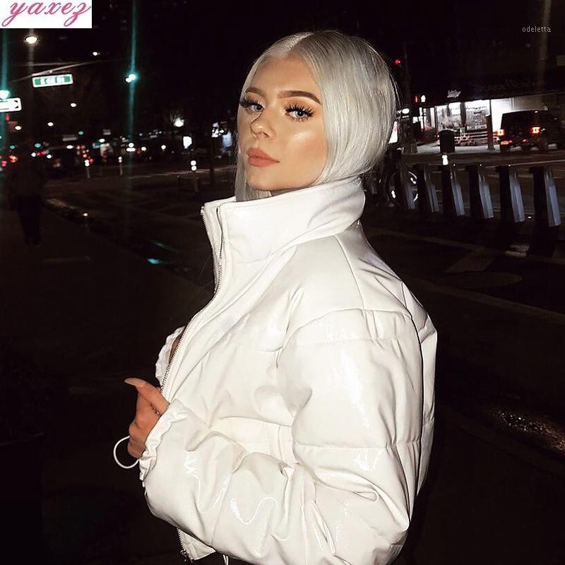 

Women' Down & Parkas 2021 Women Winter Short Bubble Parka Crop Puffer Jacket Coat Ladies Outerwear Black White Female Jacket1