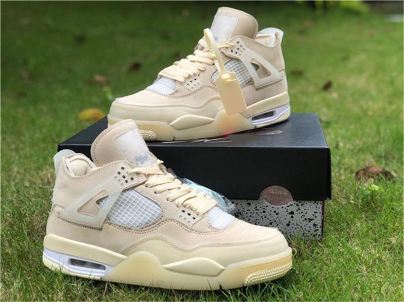 2020 Vente Hot Off Authentic 4 SP WMNS Hommes Chaussures de basket-Mousseline Blanc Noir Zapatos Voile Bred CV9388-100 Chaussures de sport Chauss