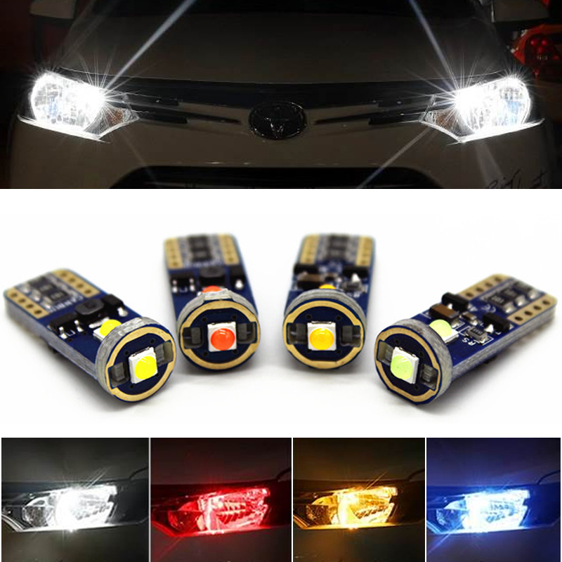

2X 2019NEW T10 W5W 194 168 CANBUS NO ERROR Convex Lamp Beads Car LED Clearance Light Reading Door Lights Bulb 3030 3SMD DC 12V, As pic