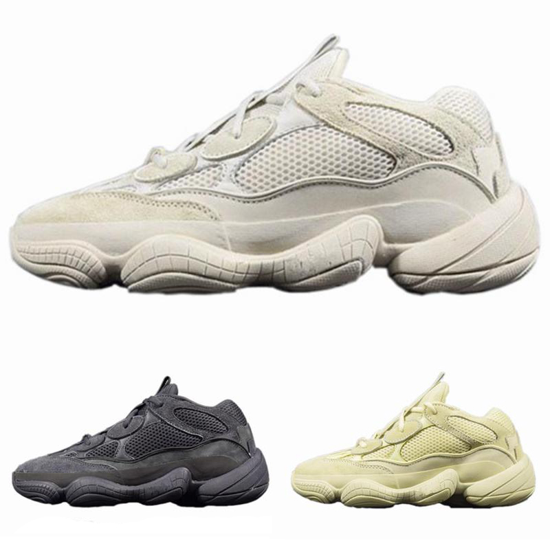 

2019 New Super Moon Yellow Running Shoes Kanye West Mens Women Sneaker Sports Shoes Wave Runner 500 Blush Desert Rat 500 casual woman shoes