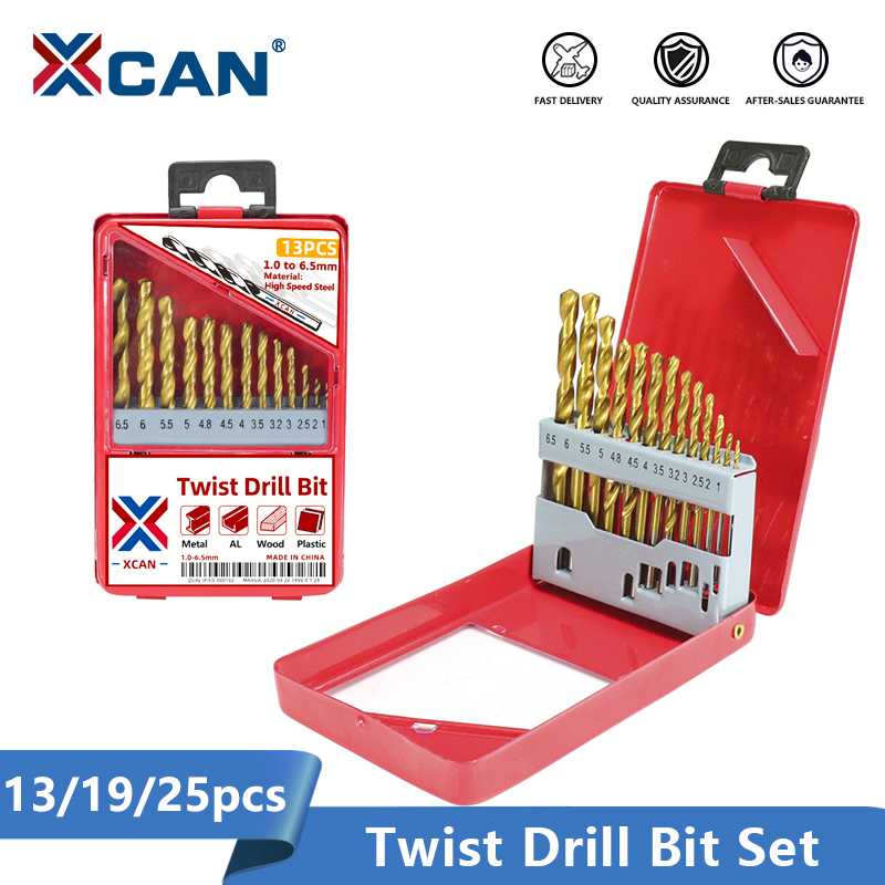 

XCAN Twist Drill Bit Set 1.0-13mm Titanium Coated HSS Wood Metal Drill Bit