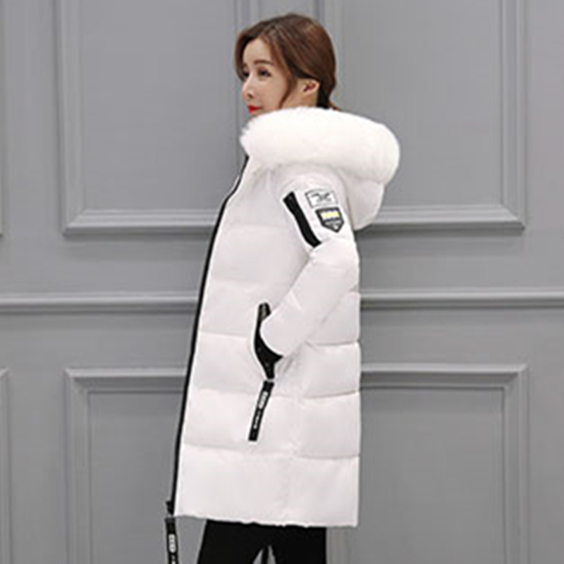 

Jacket Fashion Spring Autumn New Warm Zipper Cotton-padded clothes Long sleeves Hooded Pockets Loose Coat Female Outwear C 685, Black