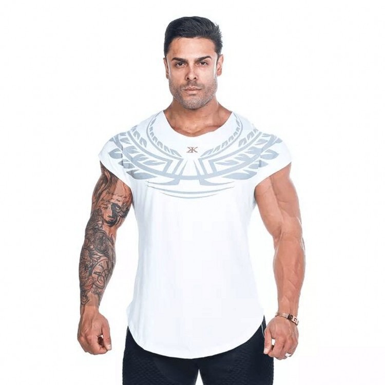 

Bulking Printed Mens Designer Tshirts Exercise Clothing Summer Male Bodybuild Crew Neck Tees Gym Fitness Sport Tops, Black2