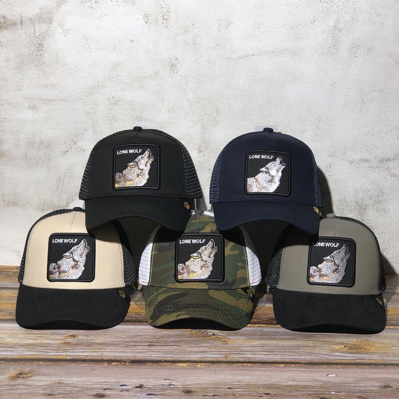 

Snapbacks High Quality Bros Baseball Caps Men Women Snapback Cap Embroidery Animal Balck Dad Hat LONE WOLF Mesh Trucker Hat, Black;white