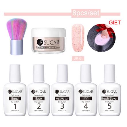 

8Pcs/set Dipping Nail Glitter Kits Fluorescent Neon Gradient French Nails Chrome Dip Pigment Natural Fast Dry