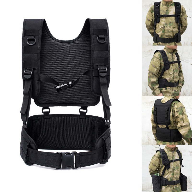 

Outdoor Training Tactical Padded Battle Belt Detachable Suspender Straps Combat Duty Belt With Comfortable Pads Wholesale, Black