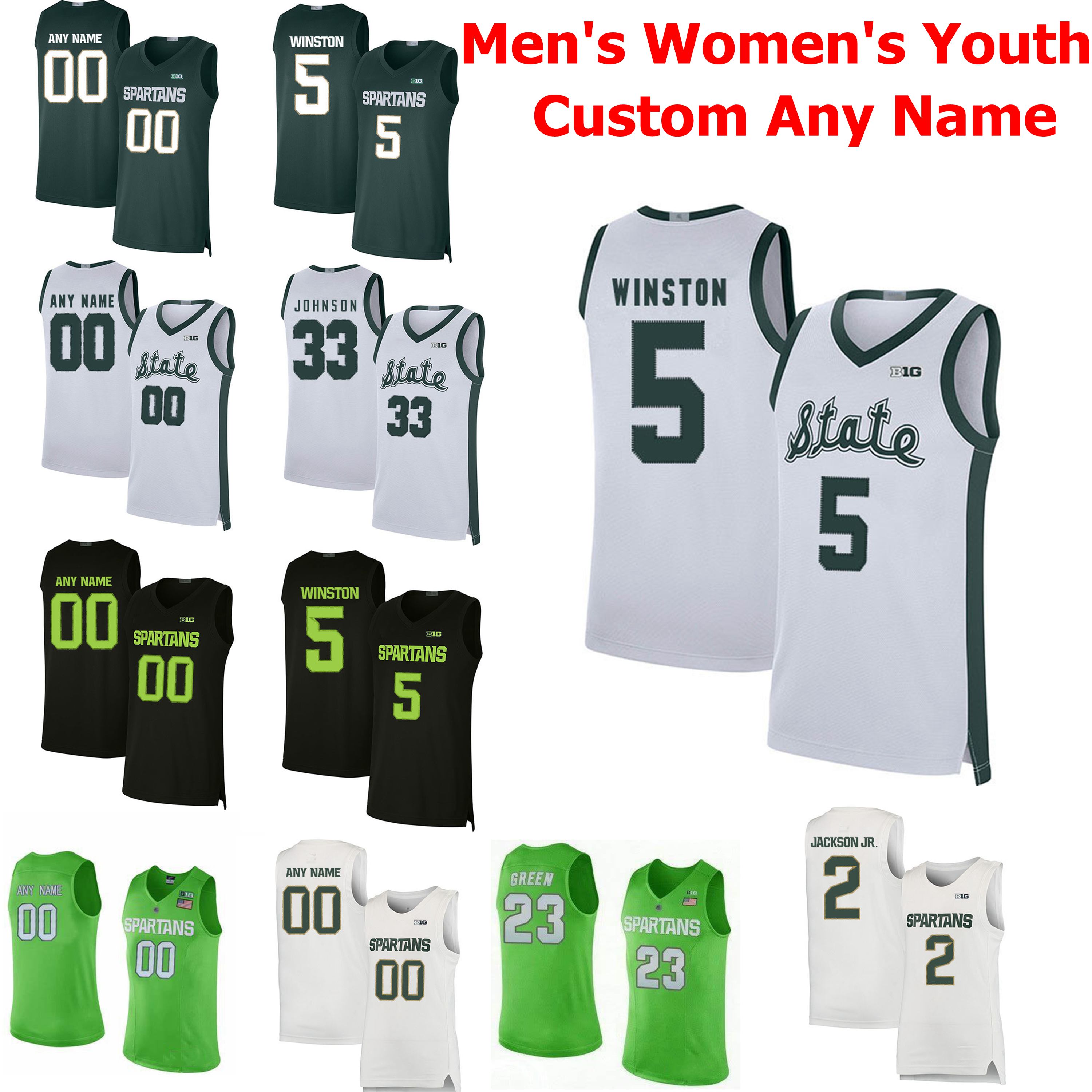 

Michigan State Spartans College MSU Basketball Jerseys 44 Nick Ward Jersey 23 Xavier Tillman 0 Kyle Ahrens 11 Aaron Henry Stitched Customize, Youth white