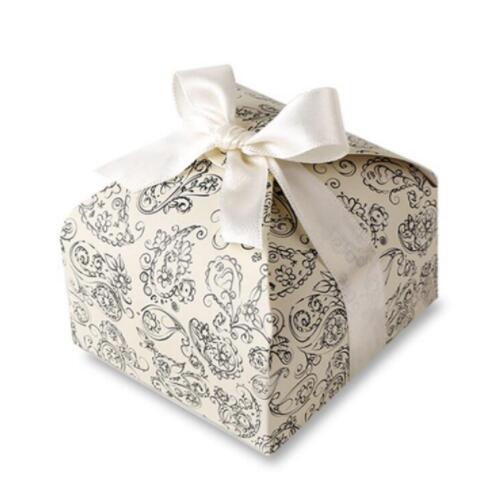 

Creative Pastry Gift Box Wedding Favors Candy Box Baby Shown Party Event Gift Macarons Cake Packing Box with Ribbon
