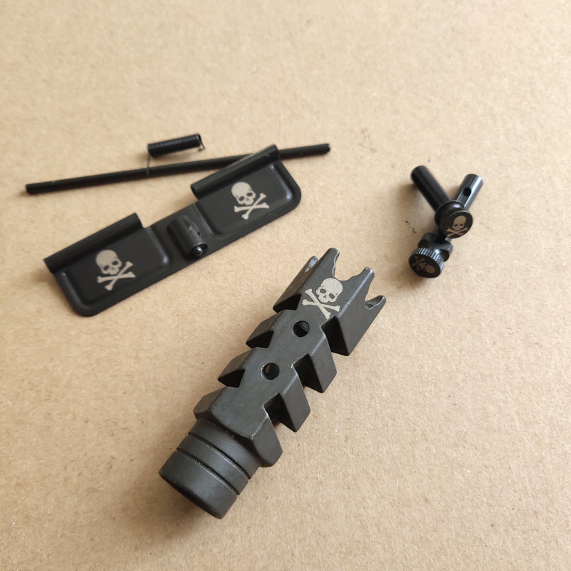 

3Combo ar15 Steel Entended Pivot and Takedown Pins m4 dust cover .223 MUZZLE BRAKE