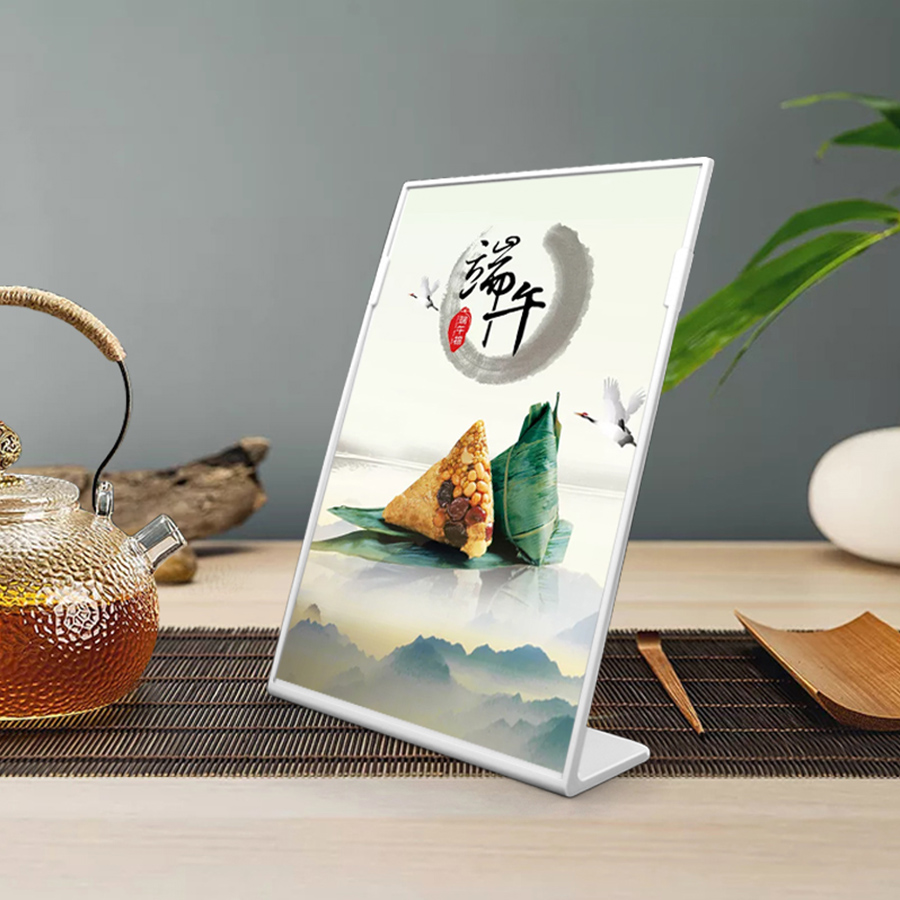 

A5 L Shape Tabletop Acrylic Menu Sign Holder Promotion Products Counter Leaflet Flyer Poster Holder Display Stands Frame